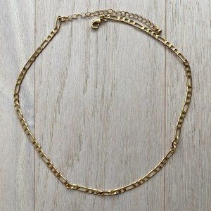 The Banks Gold Plated Necklace (figaro chain 18")